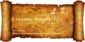 Lissauer Kornél névjegykártya